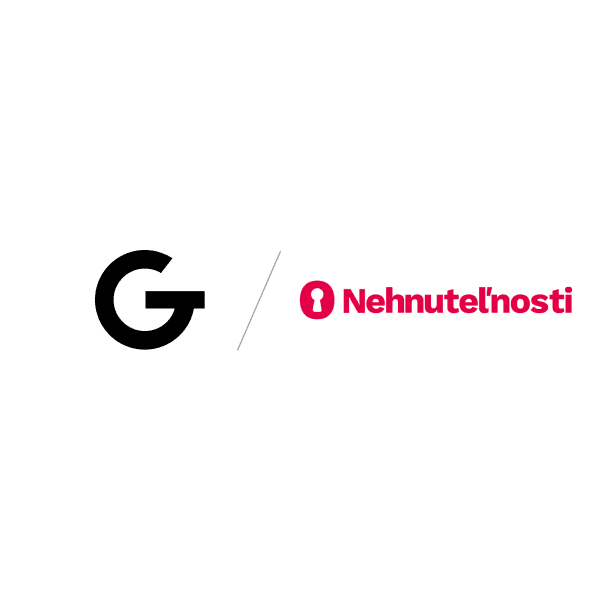 Logo GoodRequestu a logo Nehnuteľností, partnerstvo.