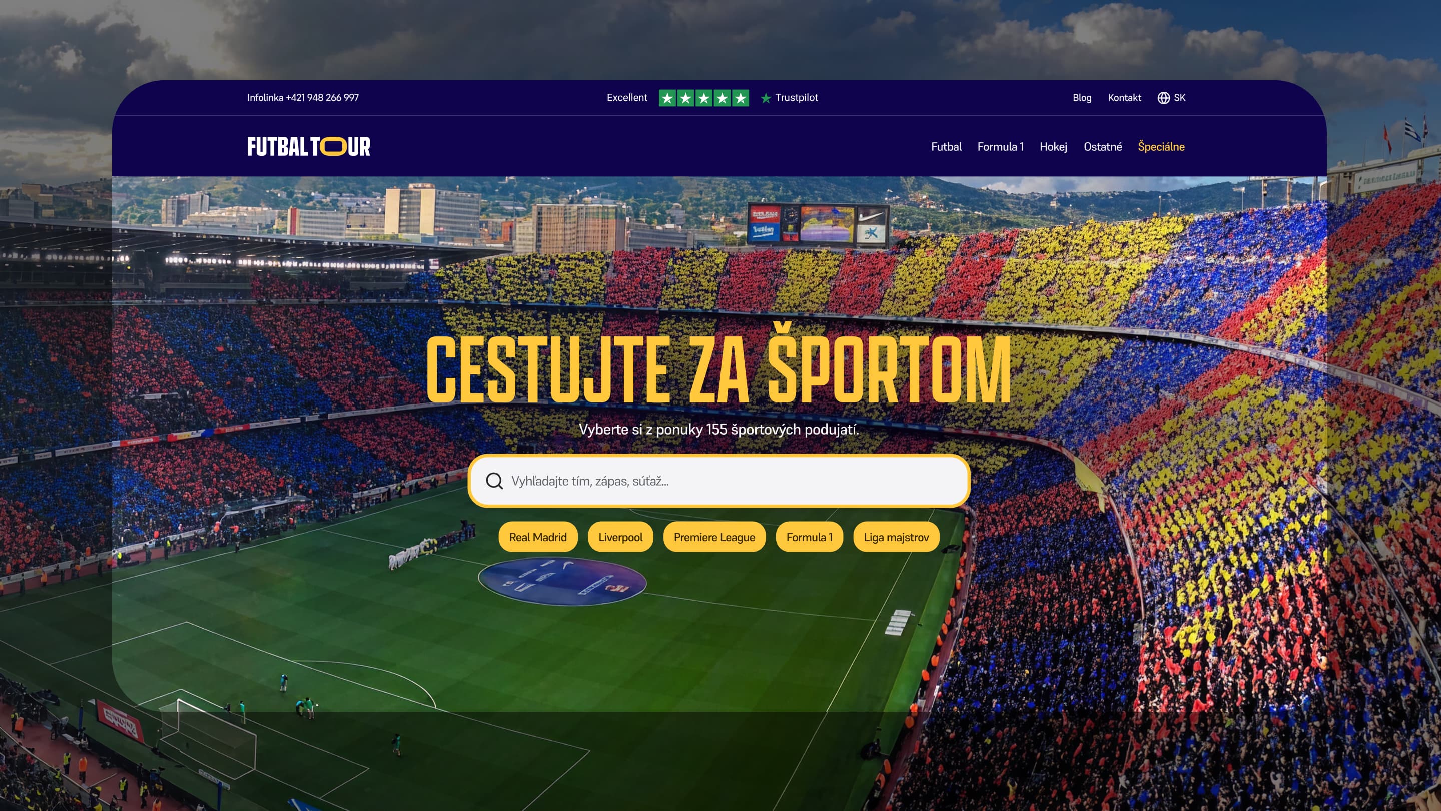 Redizajn platformy športových zážitkov