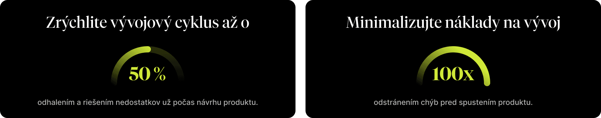 Štatistiky preukazujúce výhody včasného odhalenia chýb na urýchlenie vývoja a odstránenie chýb pred uvedením na trh na minimalizáciu nákladov na vývoj.